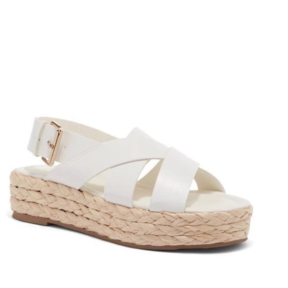 White buckle  sandals